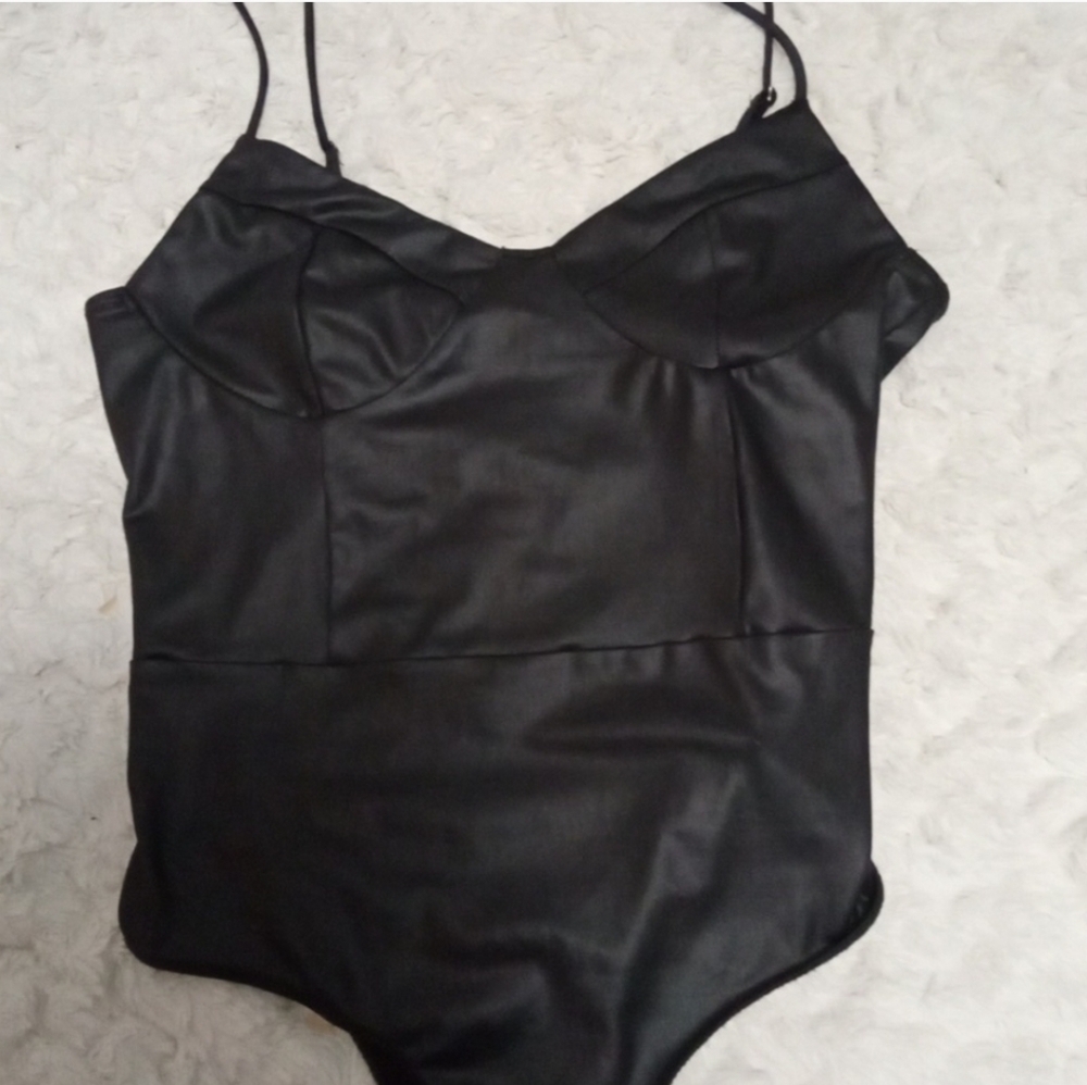 Fashion Nova Faux Leather Bodysuit